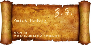 Zwick Hedvig névjegykártya